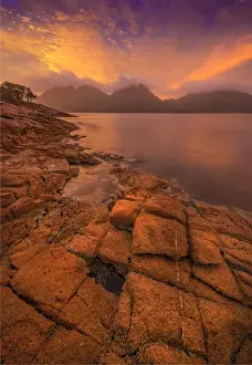 Early morning light in Coles Bay, Freycinet National Park, east coastline of Tasmania
