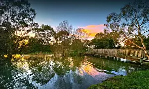 Images Dated 2023 September: Early winter morning on the shore of Lake Colac, Western District, Victoria, Australia