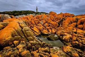Bay Of Fires, Tasmania Prints: Eddystone Point Lighthouse at Mount William National Park in Bay of Fires, Tasmania