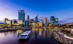 Downtown District Prints: Elizabeth Quay Perth Central Business District centred on the landmark Swan Bells