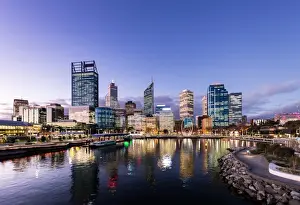 Downtown District Prints: ELIZABETH QUAY, PERTH, WESTERN AUSTRALIA / AUSTRALIA- JUNE 25