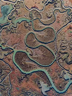 Images Dated 2nd August 2019: Estuary patterns as seen from above, Huelva, Spain