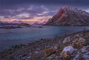 Fjord Prints: Evening glow Lofoten Peninsular