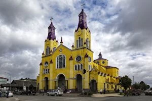 Images Dated 3rd February 2016: The Facade of Church of San Francisco, Castro, Chiloe Island, Los Lagos Region, Chile, South America