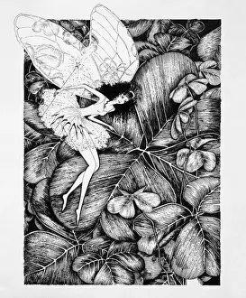 Luck Prints: Fairy on Clover Leaf Original Artwork