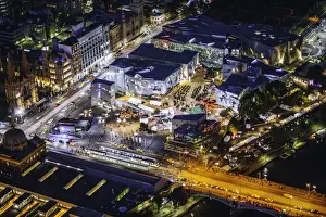 Federation Square - the heart of Melbourne CBD as seen from Observation deck, Eureka Tower
