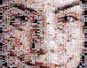 Human Face Prints: Female beauty portrait made out of makeup imagery
