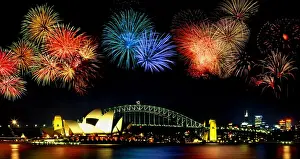International Prints: Fireworks over Sydney Harbor Bridge, Australia