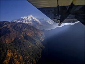 Images Dated 15th December 2013: First glimpse from an aircraft of the Himalayan range, Mustang, Nepal
