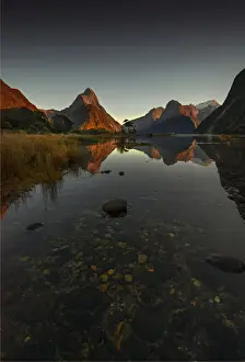 Fiordland National Park And Milford Sound, South Island Prints: First light milford sound, New Zealand, south island