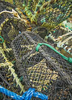 Fishing Industry Prints: Fishing ropes and equipment, Shetland Islands, Scotland