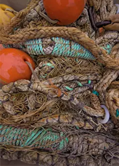 Fishing Industry Prints: Fishing ropes and equipment, Shetland Islands, Scotland