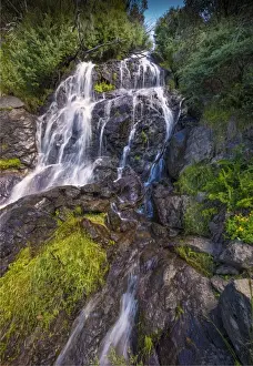 Images Dated 21st January 2017: Flowing water over Falls Creek waterfall in the Alpine mountainous region of north east Victoria