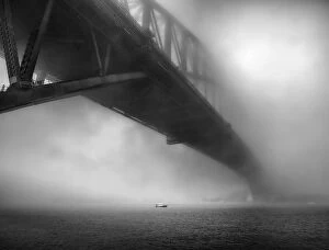 Sydney Harbour Bridge Collection: Alone in a Foggy day at Sydney Harbour Bridge, Sydney