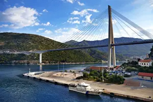 Franjo Tuman Bridge (Most dr. Franja Tumana) Approach to Dubrovnik across Rijeka Dubrovacka Near Port of Gruz, Southern Croatia
