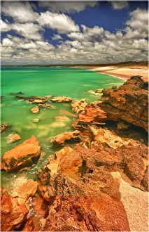Images Dated 2012 November: Frasers beach and rocky coastline on the Eastern side of King Island