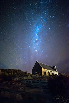 Images Dated 22nd July 2016: Galaxy, Good Shepherd Church, Lake Tekapo, NZ
