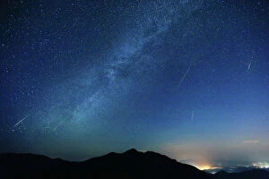 Perseids Meteor Shower Collection: Galaxy and Perseids