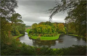 Formal Garden Prints: Garden overview Fountains abbey, Yorkshire, England, United Kingdom