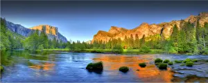 Flowing Water Prints: Gates of Heaven, Merced River, Yosemite national park, California