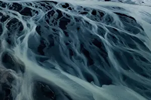 Glacial river flows in the southern region of Iceland