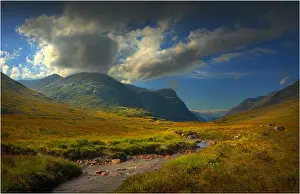 Glen Etive Prints: At Glen Etive, with a view to Buachaille Etive Mor, highlands of Scotland
