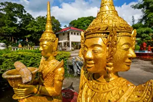 Gold Prints: Golden Statues at Wat Krom (Lower Wat), Sihanoukville, Cambodia