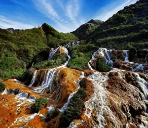 Gold Colored Prints: The Golden Waterfall, Gold Ecological Park (Jin Gua Shi), Northern Taiwan