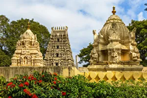 Gopura and Shikhara of the Kote Venkataramana Temple in Bangalore, Karnataka, India Gopura and Shikhara of the Kote Venkataramana Temple in Bangalore, Karnataka, India