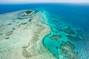 Great Barrier Reef Collection: Green Island on Great Barrier Reef from the sky