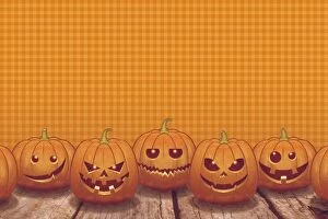 Images Dated 11th October 2016: Halloween background [Jack o Lantern on the board]