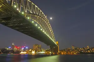 Traffic Prints: Harbor Bridge at night, Sydney, New South Wales, Australia