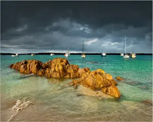The Harbour at Grassy, a small village on the south Eastern coastline of King Island, once famous for its Scheelite mine. Bass Strait Tasmania