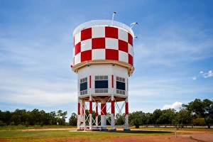 The Heritage Listed 2nd Darwin Control Tower And Water Tank At Australian Aviation Heritage Centre, Darwin The Heritage Listed 2nd Darwin Control Tower And Water Tank At Australian Aviation Heritage Centre, Darwin