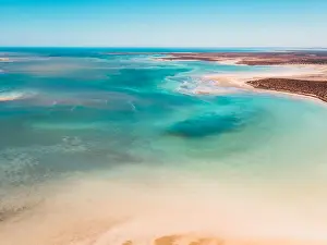 High angle perspective showing ocean view off Shark Bay, Western Australia, Australia