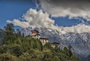 Images Dated 4th March 2015: High up in the mountainous region of Jigme Dorji National park is Gasa Dzong, in Northern Bhutan