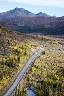Naphak Modhiran Prints: Highway with fall foliage