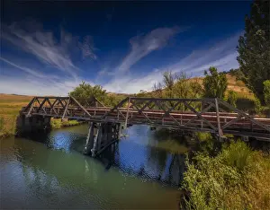 The Hinnomunjie bridge in the Omeo valley, High Country, Victoria, Australia