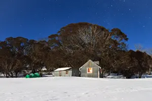 Historic cattlemens huts Tawonga Huts near Falls Creek, Victoria, Australia. Photographed