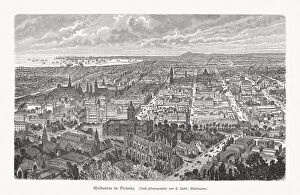 Images Dated 20th May 2019: Historical view of Melbourne, Victoria, Australia, wood engraving, published 1897