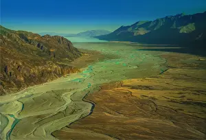 Images Dated 28th April 2016: Hooker river Aerial, Mount-cook Aoraki National Park, south island, New Zealand