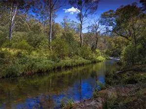 Howqua river flowing through Sheepyard Flat near Mansfield, High Country, Victoria