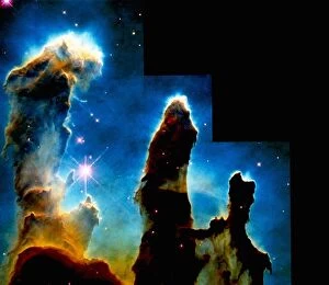 Images Dated 30th March 2016: Hubble Space Telescope image of gaseous pillars