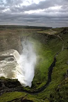 Icelandic Gullfoss waterfall canyon