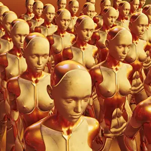 Donald Iain Smith Prints: Identical female figures lined up in symmetrical foramtion