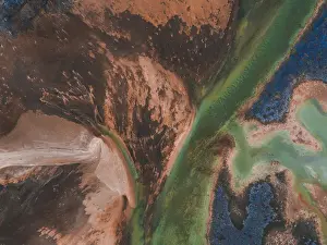 Incredible sea floor patterns shot from above, Shark bay, Australia