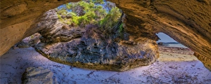 Inside one of the sandstone caves at Port Davies, Flinders Island, Bass Strait, Tasmania, Australia Inside one of the sandstone caves at Port Davies, Flinders Island, Bass Strait, Tasmania, Australia