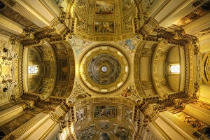 Images Dated 15th August 2012: The Interior Ceiling and Dome of Sant Andrea della Valle in the Rione of Sant Eustachio, Rome