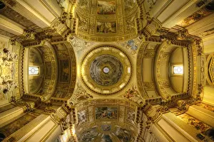 Medieval Prints: The Interior Ceiling and Dome of Sant Andrea della Valle in the Rione of Sant Eustachio