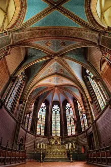 Catholicism Prints: The Interior of Kapellekerk (Church of Notre-Dame de la Chapelle), Brussels, Belgium